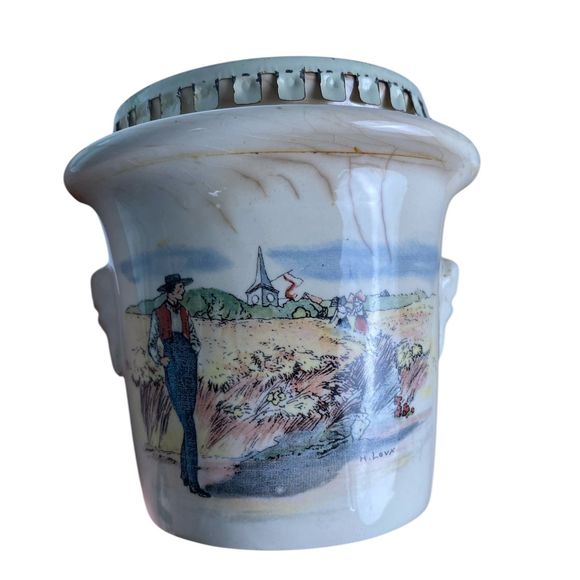 Vintage Simplex France Stoneware Crock with Lid – Classic French Kitchenware(SS) - Picture 3 of 15